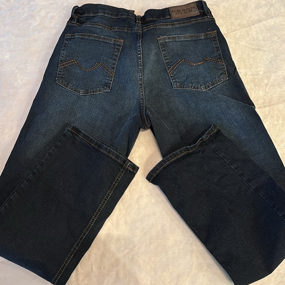 Urban Star Mens Jeans Relaxed Fit 34/30 34 30 dark wash distressed denim - Picture 8 of 8